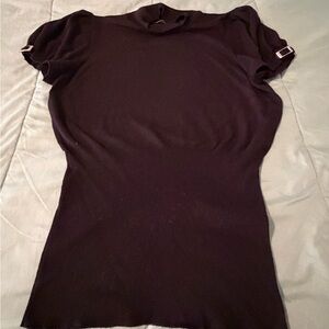 Express Black Women's Blouse with Buckle Detail